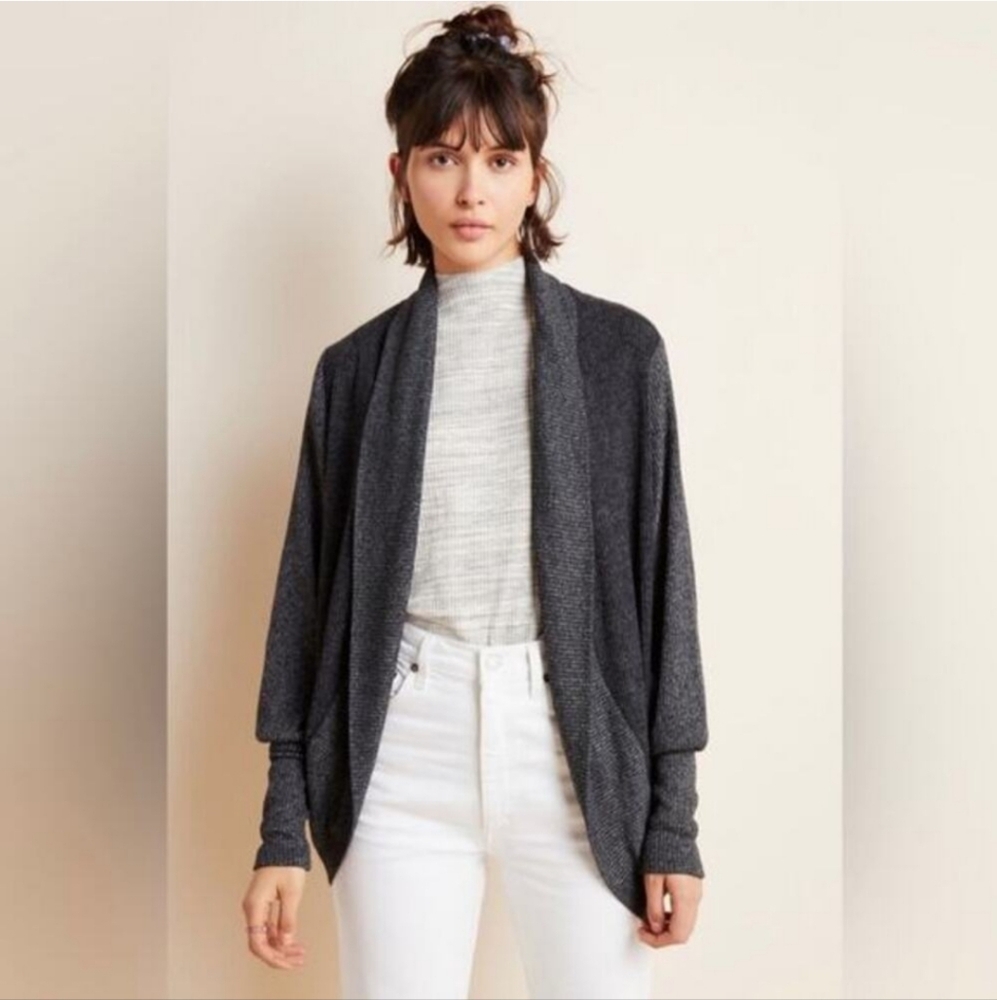 Anthropologie Maeve Ingrid Cocoon Cardigan Sweater in Gray